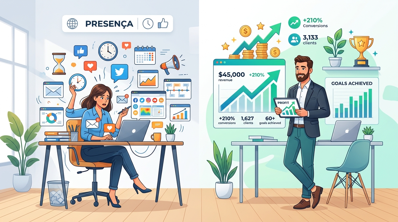 A diferença entre vender presença e vender resultado