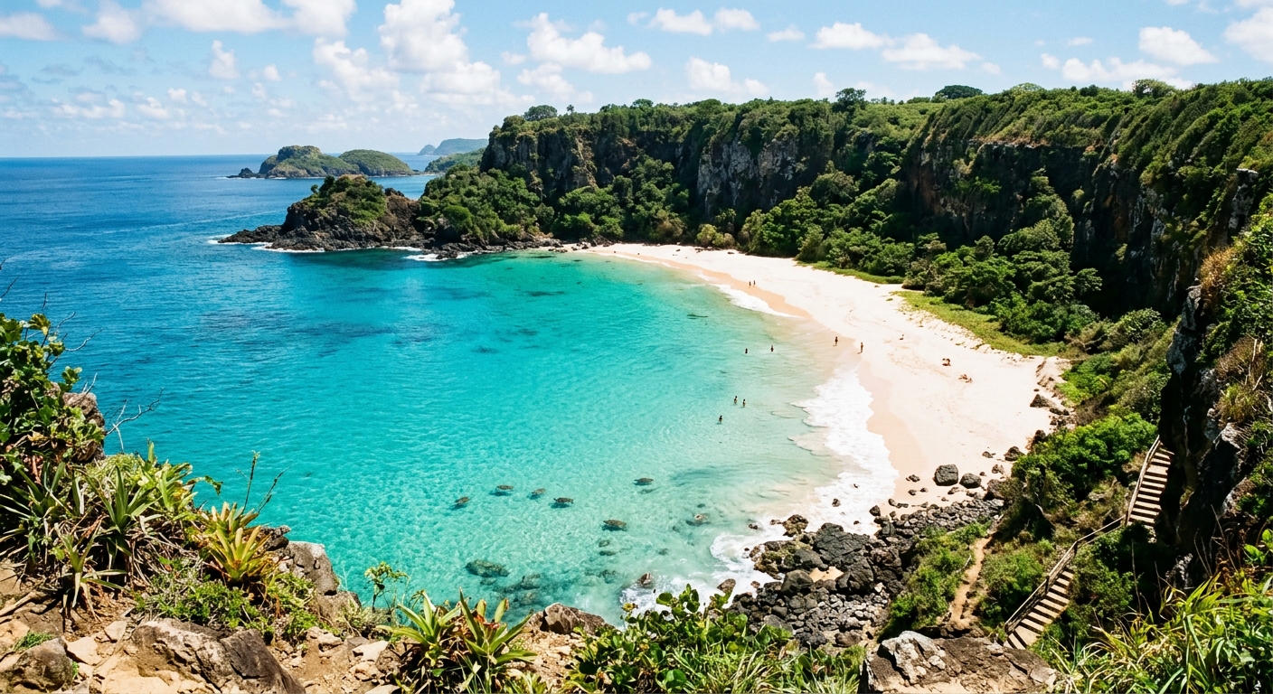 Baía do Sancho em Fernando de Noronha, Brasil - melhor praia do mundo