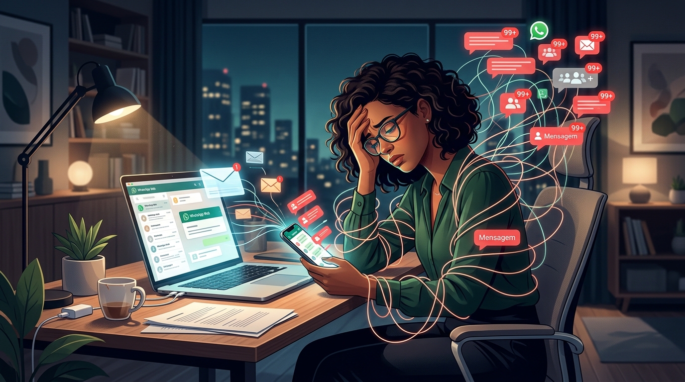 O custo invisível de estar sempre disponível no WhatsApp