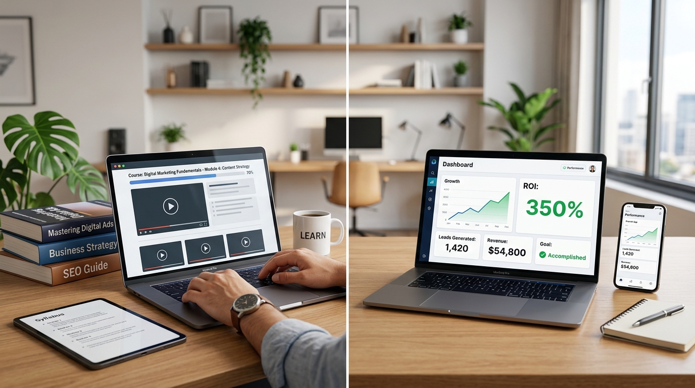 Vender formação versus vender resultado, e por que isso define seu preço